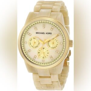 Michael Kors Gold-Tone Chronograph Watch MK5039 Horn band